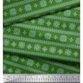 thumbnail image 2 of Soimoi Green Cotton Cambric Fabric Artistic Floral Print Sewing Fabric Yard 56 Inch Wide, 2 of 3
