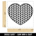 thumbnail image 2 of Adorable Knitted Heart Knitting Yarn Crafts Self-Inking Rubber Stamp Ink Stamper - Lime Green Ink - Small 1 Inch, 2 of 7