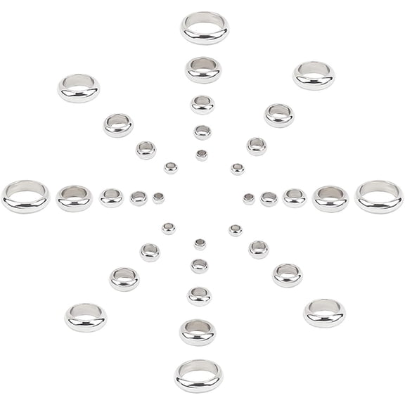 9 Sizes 180pcs Ring Spacer Beads Stainless Steel Beads Metal Spacers Beads 1-6mm Hole Beads Finding for DIY Bracelet Necklace Jewelry Making 2-8mm Dia diy Stainless Steel Color