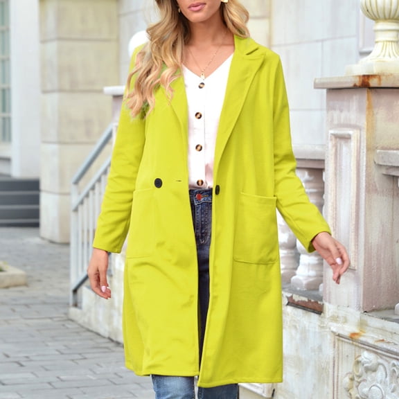 Women's Winter Fashion Trench Coat Windbreaker Double Breasted Overcoat Long Sleeve