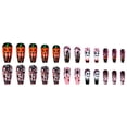 thumbnail image 2 of 24Pcs Halloween Press on Nails Medium Coffin, Acrylic Nail Kit Fake Nails Press on Pumpkin Ghost Spiderweb Castle Nail Tips Glue on Nails Full Cover False Nails Stick on Nails for Women, 2 of 6