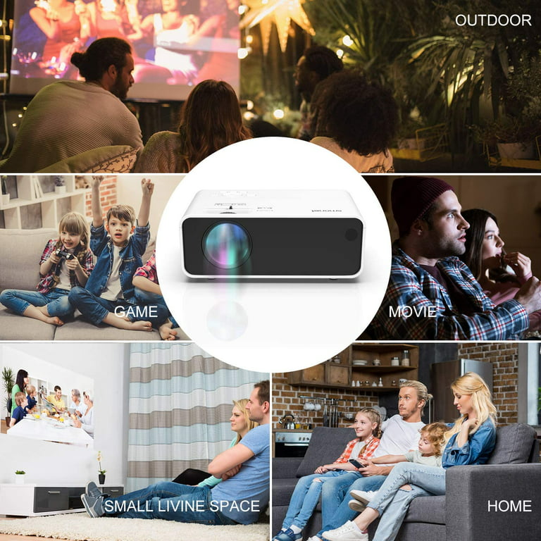  WiFi Mini Projector for iPhone, 1080P Full HD Supported 7500L  Outdoor Portable Projector, 200 Display Home Theater Movie Projector for  Outdoor Movies, Compatible with TV Stick, HDMI, VGA, AV, Xbox 