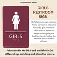 thumbnail image 6 of ADA CENTRAL SIGNS - 6"X9" Girls Restroom Sign - ADA Compliant Tactile Graphics Grade 2 Braille Text Plastic Wall Signs - Bathroom Door Placard Double Sided Tape Rest Room Sign for Business Apartment, 6 of 7