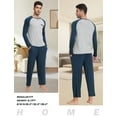 thumbnail image 6 of MoFiz Men's Bamboo Pajamas Set Long Sleeve Crew-Neck Top and Pants with Pockets Loungewear 2-Piece for Men, 6 of 7