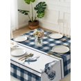 thumbnail image 3 of Farmhouse Blue Plaid Suqare Tablecloth - 54 x 54 Inch, Vintage Country Cock Checkered Waterproof & StainResistant Tablecloth, Washable Oil-proof Table Cover for Dining/Party/Wedding/Camping/Buffet, 3 of 9