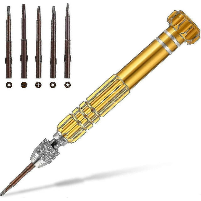 Mini Screwdriver Set, 5-in-1 Multifunctional Screwdriver Slotted And Phillips Professional Precision Tiny Screwdriver Set For Eyeglass, Sunglass, Watc