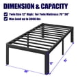 thumbnail image 4 of ULIESC 12 Inch High Twin Bed Frame No Box Spring Needed, Heavy Duty Metal Platform Bed Frame Twin with Round Corners, Easy Assembly and Noise-Free, Black, 4 of 7