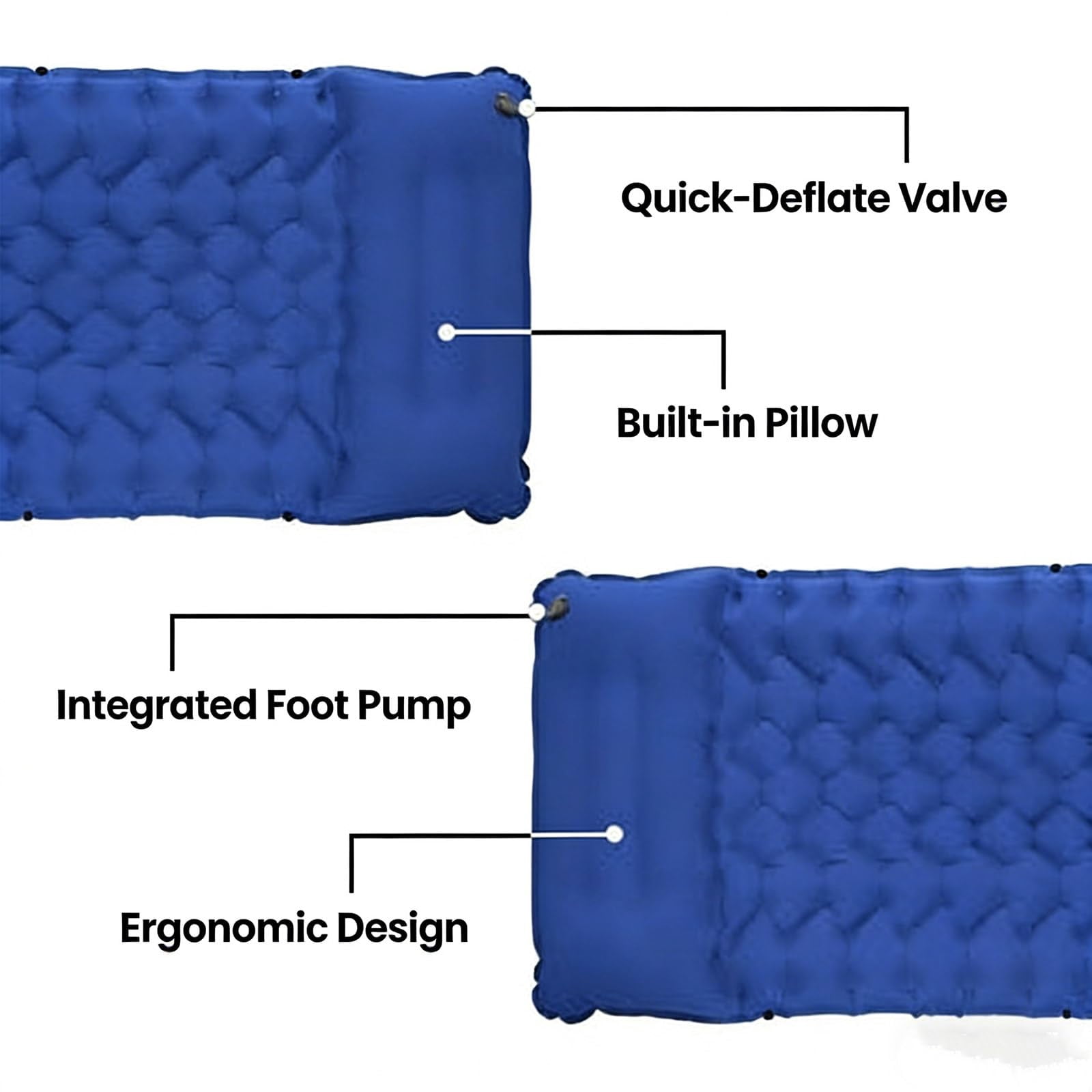 Lounge Mat - Your Portable Chill Zone, Thick Memory Foam Sleeping Pad for Camping, Self Inflating Travel Air Mattress with Pump, Lightweight Portable Car Tent Bed for Outdoor Backpacking