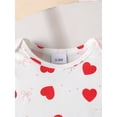 thumbnail image 4 of Jamsmile Newborn Girls Outfits Sets Dinosaur Print Romper Jumpsuit + Heart Print Corduroy Overalls With Hat Baby Girls Outfits, 4 of 9