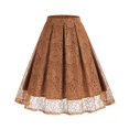 thumbnail image 1 of Aayomet Femmes Jupes Rétro Couleur Pure Jupe de Couleur Tempérament (Brun, XL), 1 of 4