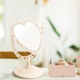 thumbnail image 4 of Tabletop Vanity Mirror Double-Sided 360°Rotation Heart-shaped Makeup Mirror, 4 of 8