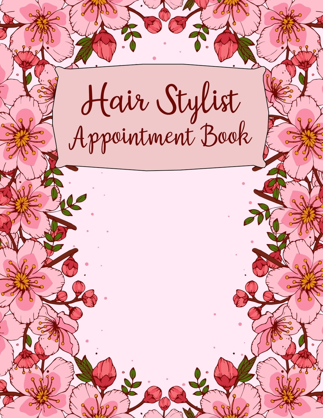 Hair Stylist Appointment Book Large Pink Floral Design Weekly and