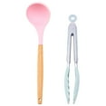 thumbnail image 1 of Juego de utensilios de cocina antiadherentes resistentes al calor, 2 uds., con mango de madera, para cocinar en casa o en picnic, 1 of 5