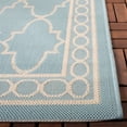 thumbnail image 3 of SAFAVIEH Courtyard Jasper Geometric Bordered Indoor/Outdoor Area Rug, 5'3" x 7'7", Aqua/Beige, 3 of 8