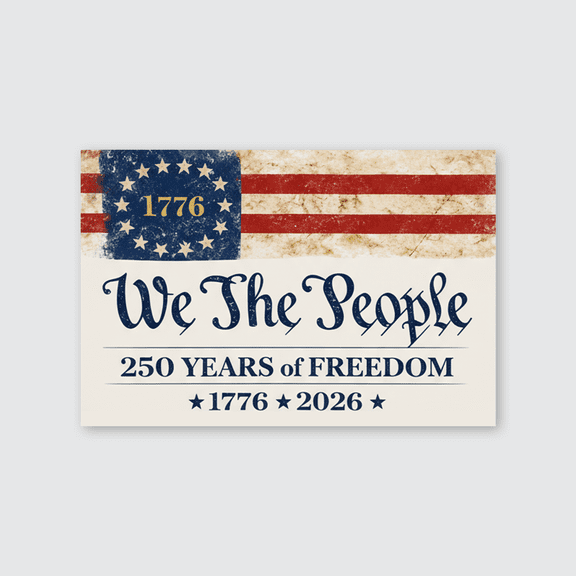 We The People 250 Years Wall Art, Vintage 1776 Flag Poster, Patriotic Decor Full Size 24''x36'' The Golden Shop