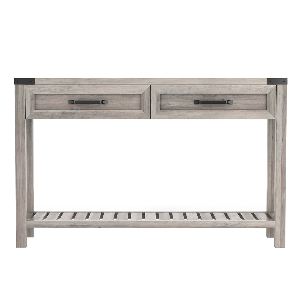 Kadyn 47 Inch Wide Console Table, Particle Boards Compact Console Table with Drawers and Shelf, Entry Sofa Table for Living Room, Gray Kadyn 47 Inch Wide Console Table, Particle Boards Compact Console Table with Drawers and Shelf, Entry Sofa Table for Living Room, Gray