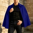thumbnail image 4 of DxhmoneyHX Men's Halloween Short Cape Cloak Loose Lapel Collar Vintage Outerwear Fashion Costume for Festival Party, 4 of 8