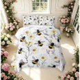 thumbnail image 2 of Erosebridal Rustic Bee Twin Quilt Set,Watercolor Sunflower Floral Twin Coverlet Set,White Silver,2-Piece,1 Bedspread and 1 Pillowcase, 2 of 7
