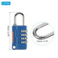 thumbnail image 2 of Security Steel Cable with 4 Digit Combination Lock, 2 Set 1.6Ft Coated Safety Wire Rope Double Loop Padlock, Blue, 2 of 7