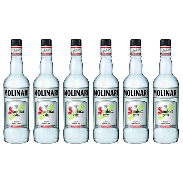 Pack de 6 Licor Molinari Sambuca Extra Dulce 700 ml Molinari Sambuca Extra Dulce
