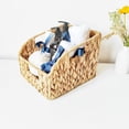 thumbnail image 2 of UJMNHYGT Wicker Basket with Handles 10.04x8.66x7.47 Inch, Handwoven Storage Basket for Pantry Organizer, Trapezoid Decorative Water Hyacinth Basket for Shelves Home Natural, 2 of 6