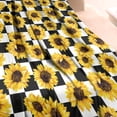 thumbnail image 3 of Black White Checker Sunflower Pattern Blanket,Comfortable Soft Lamb Wool Throw Blanket,All Season,Warm Lightweight Blankets for Sofa Bed Couch Living Room Chair,60"x80", 3 of 4