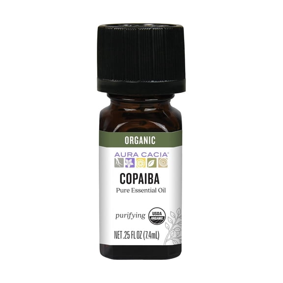 Aura Cacia Organic Pure Essential Oil Copaiba, 0.25 Oz