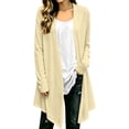 thumbnail image 3 of Oksale Womens Lightweight Long Cardigan Soft Cozy Long Sleeve Cotton Linen Cardigans Open Front Asymmetrical Hem Casual Jackets Casual Shirts Khaki XL, 3 of 9