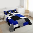 thumbnail image 3 of Castle Fairy Abstract Square Queen Comforter Set,Black Grey Blue Bedding Comforter Set, 3 of 8