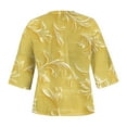 thumbnail image 5 of Blczomt V Neck Spring Tops for Women 2025 Summer 3/4 Sleeve Shirt Dressy Yellow Formal Blouses for Women Casual, 5 of 5