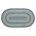 thumbnail image 5 of VHC Brands Jolie Farmhouse 27"x48" Accent Rug Blue Textured Jute Striped Pad Oval Floor Decor, 5 of 7