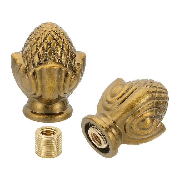 Uxcell 36 x 28mm  Lamp Finials Caps Knob, Solid Lamp Shade Top Decoration Screw Cap Nuts, Gold Bronze 2 Set