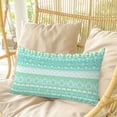 thumbnail image 4 of Teal Green Boho Pillow Covers, Linen Long Throw Pillow Case, Vintage Ethnic Tribe Abstract Art Holiday Pillow Protector Decorative Cushion Cover for Living Room/Bedroom 16" x 24", 4 of 8