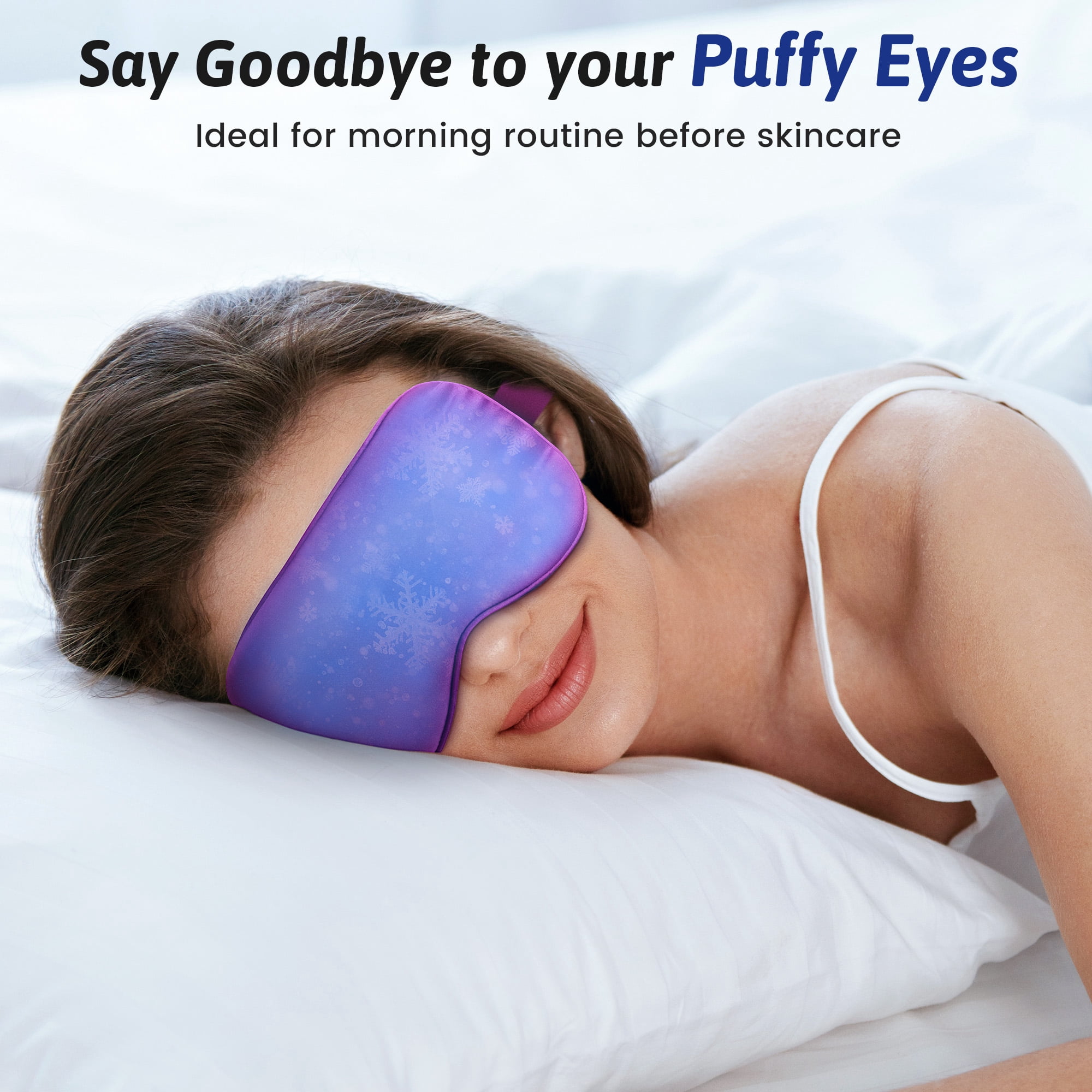 FACEMOON 2 pack adult cooling gel sleep mask for reduce puffiness dry eye relief home women men