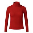 thumbnail image 5 of MESSUEN Turtleneck Sweater Women Lightweight Sweaters for Women Pull Over Sweaters Womens Dressy Shirts for Women Sweater Basic Tops for Women Casual Summer Outfits for Women Red M, 5 of 6