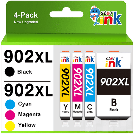 902XL Ink Cartridge for HP Printer Ink 902 902XL 902 XL HP Ink Cartridges Combo Pack for HP Officejet Pro 6978 6968 6970 6960 6958 ( Black,Cyan, Magenta, Yellow, 4 Pack)