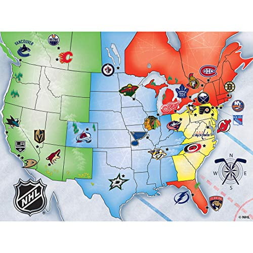 NHL Hockey Map 24" X 18" Puzzle