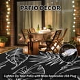 thumbnail image 6 of SIXHOME Outdoor Rug with LED Strip Lights 8'x10' Waterproof Reversible Patio Rug Portable Tropical Indoor Outdoor Rug Plastic Straw Rug for RV Camping Garden Picnic Deck Backyard Black and White, 6 of 8