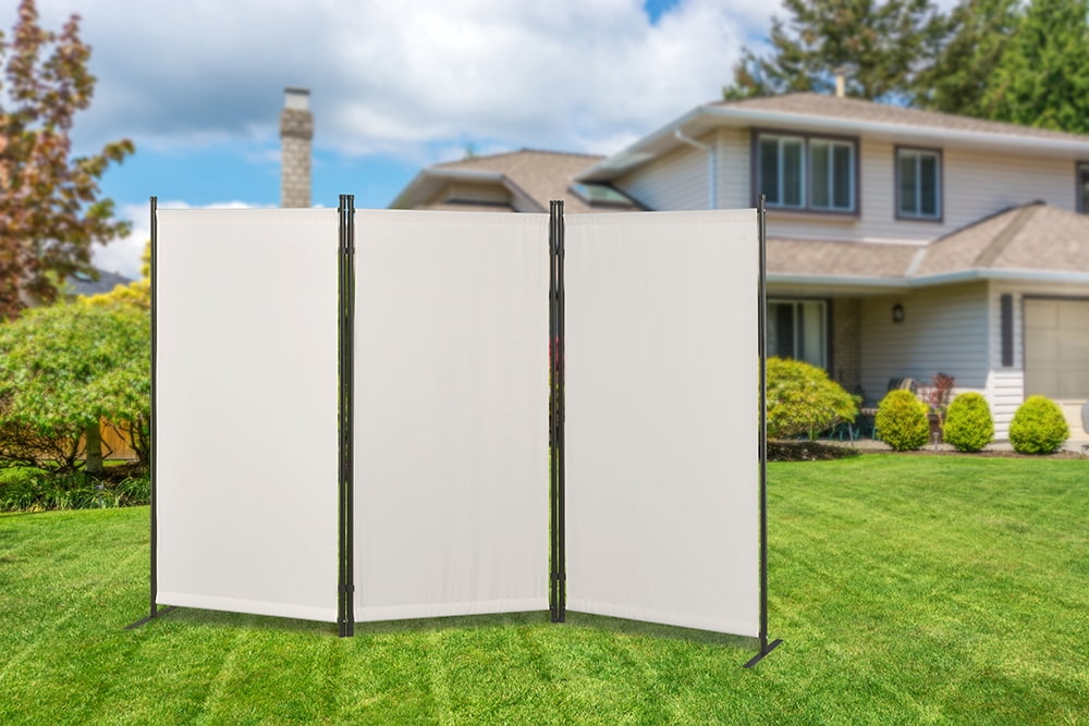 Proman Products Galaxy Indoor and Outdoor 3 Panel Room Divider, 71" Tall, Beige