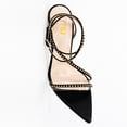 thumbnail image 3 of FSJ Women Sexy Rhinestones Pointed Open Toe Strappy Sandals Stiletto High Heel Studded Rivets Pumps Party Wedding Shoes Size 8 Black, 3 of 3