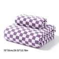 thumbnail image 2 of Checkered Towels, Soft Absorbent Towel for Bathroom, Shower, Spa and Hotel, Suitable for Adults, Women and Teen Girls, Home & Travel Use, 29.53x13.78 Inch(Purple), 2 of 5