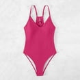 thumbnail image 6 of Elainilye Fashion Womens Swimsuits One Piece Sexy Solid Color Swimwear High Waist Swimwear Bathing Suit,Pink, 6 of 7