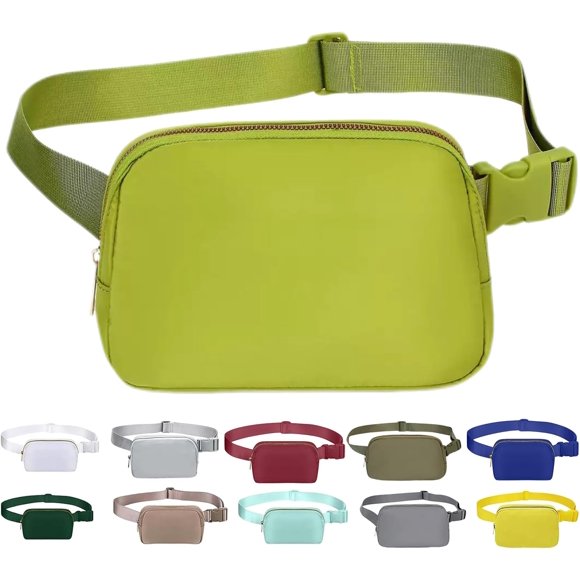 shiyou-Crossbody Bag for Women with Adjustable StrapBelt Bag for Woman Fanny Pack Lulu Dupes, Waterproof Cross Body Bag for Workout Hiking Running Travel(Grass Green)