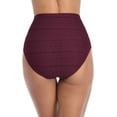 thumbnail image 6 of Womens Siwm shorts High Waisted Ruched Tummy Control Swimsuit Bottoms Tanniki Briefs, 6 of 6