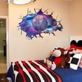 thumbnail image 4 of Waterproof 3D Universe Planet Scenery Broken Wall Sticker Room Decoration Earth, 4 of 8