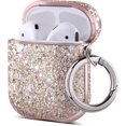 thumbnail image 1 of Funda para Airpods zhang ming con purpurina rosa 2 piezas a prueba de golpes con mosquetón carga inalámbrica LED visible para Apple A, 1 of 5