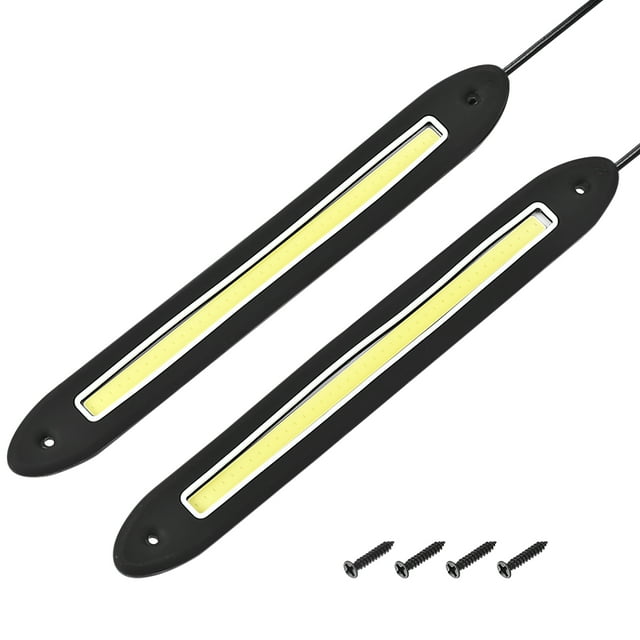 COB LED Luz de circulación diurna Goma impermeable Flexible DC 12V 8W Luz blanca Línea recta 2 piezas