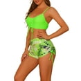 thumbnail image 4 of INSPIRE CHIC Women's Drawstring Push Up Bikini Sets Top, 2 Pieces Tropical Print High Waist Shorts Bathing Suits, 4 of 4