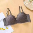 thumbnail image 1 of 1/2 cup thin lace bra women's adjustable upper support gathered underwear, 1 of 6