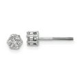 thumbnail image 4 of 14K White Gold Diamond Cluster Screwback Earrings (0.25Ct), 4 of 4